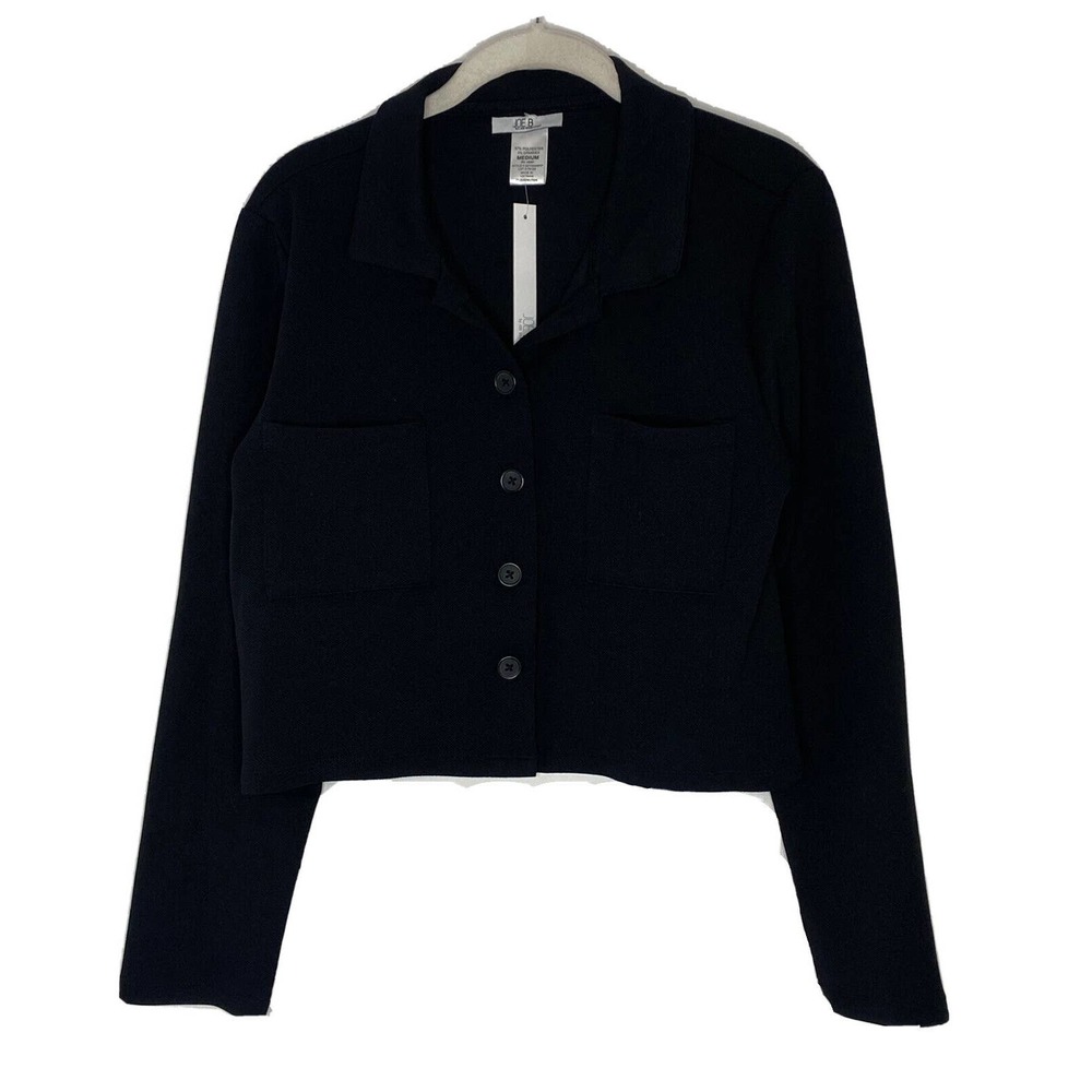 Junior’s Joe B Women's Button Front Cropped Collared Shirt size M New